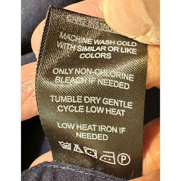 Denim & Flower Ricky Singh Men's L Shirt Navy Blue White Pin Dot Slim Fit Cotton - Picture 14 of 16